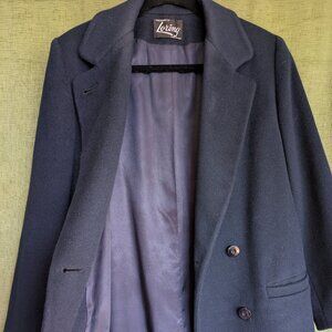 Vintage Forestmann by Loring Wool Womens double breasted full length Navy Coat